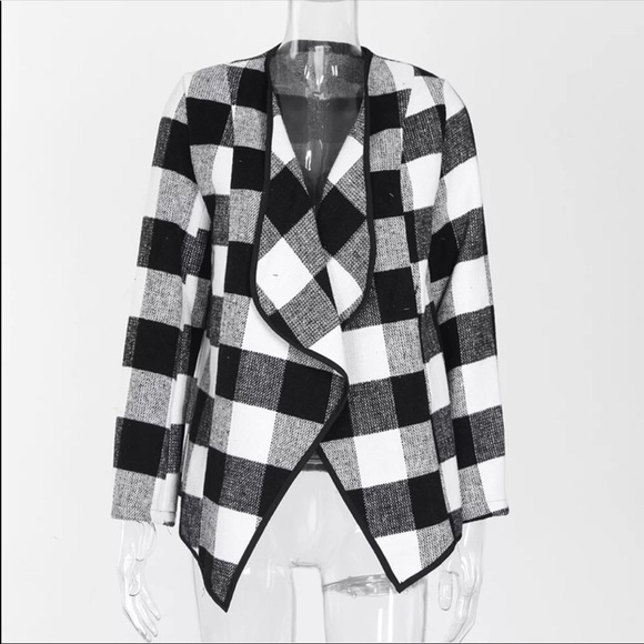 REDUCED! Plaid Cascade Open Waterfall Cardigan - Picture 4 of 8